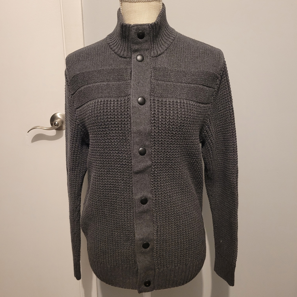 Apt. 9 Men's Charcoal Zip-Up Sweater